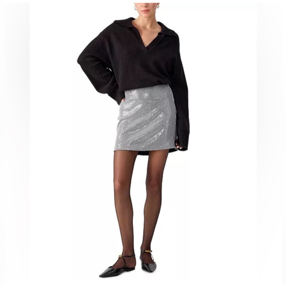 NWT Sanctuary Sequined Houndstooth Mini Skirt